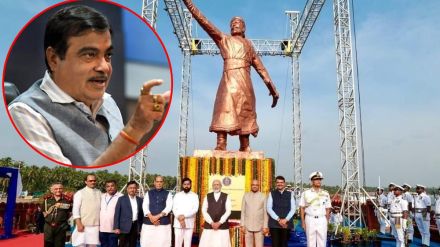 Nitin Gadkari on Shivaji Maharaj Statue