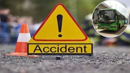 speeding PMP bus hits passengers accident on Nehru road