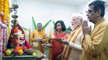 Prime Minister Narendra Modi attended Ganpati Poojan at the residence of Chief Justice of India DY Chandrachud