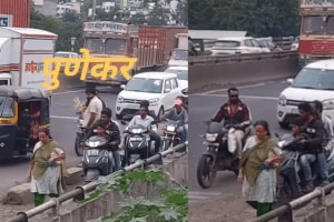 Puneri Aunty teach lesson to Bike Riders on Footpath Video Wins Hearts netizen love it