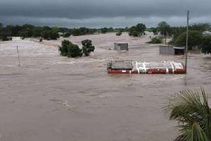 ST bus washed away in flood water in Parbhani