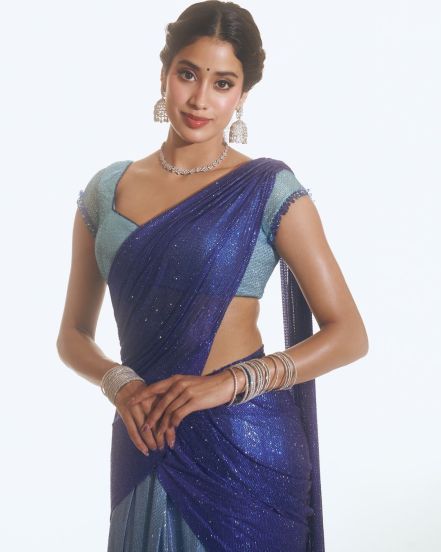 janhvi kapoor south film saree look