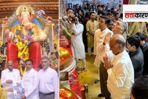 Sharad Pawar offer prayers at Lalbaugcha Raja