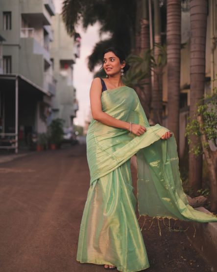 Shivani Mundhekar Green Saree Look