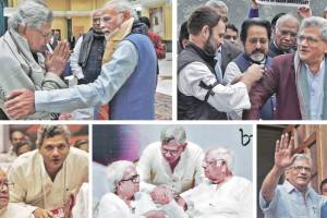 leaders pay tributes for Sitaram Yechury