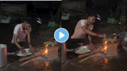 a young man making bhakari on chulha video viral