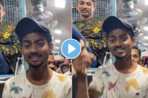 a young boy sings rap in railway on Jalgaon boys