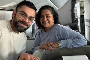 Virat Kohli Selfie with Radhika Sharathkumar Tamil Actress who is Mother in Law of Indian Cricketer