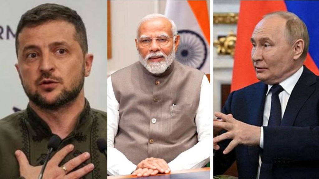 Volodymyr Zelenskyy PM Modi Vladimir Putin