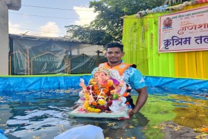 Ganesh idol immersion, Vasai Virar, artificial lake,