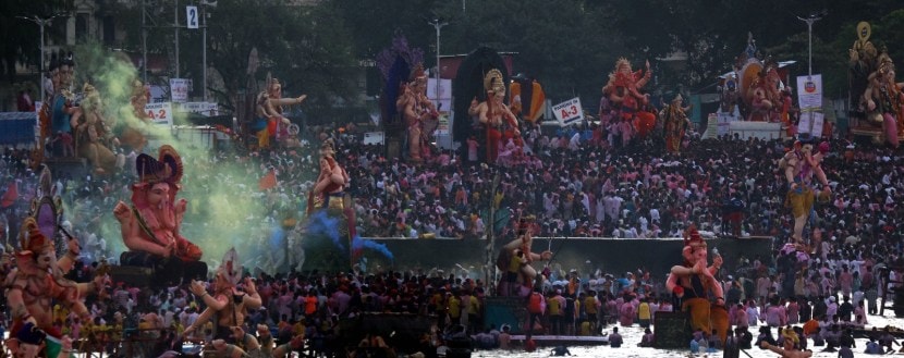 Ganesh Visarjan, ganesh visarjan girgaon chaupati, giragon chaupati ganesh visarjan photos 2024