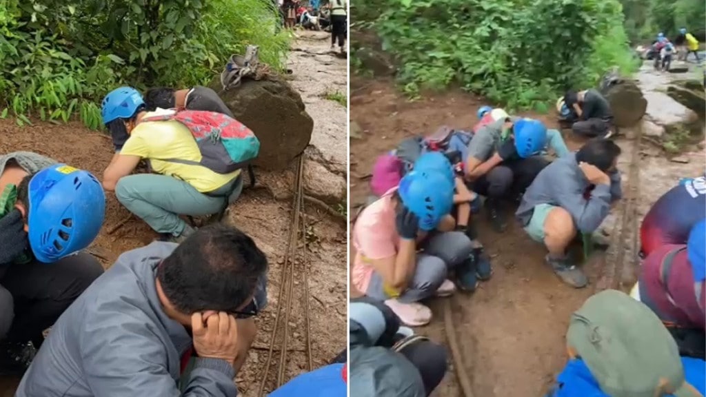 Bees Attacked on Tourists at Shitkada Waterfall harihar fort nashik