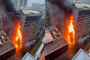 Massive fire at Times Tower in Parel