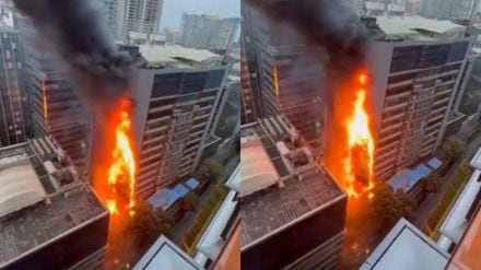 Massive fire at Times Tower in Parel