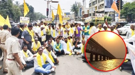 Two protestors jump into Godavari river in the nagar to demand Dhangar reservation