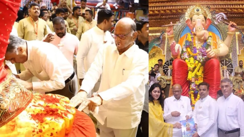 sharad pawar lalbaug raja darshan