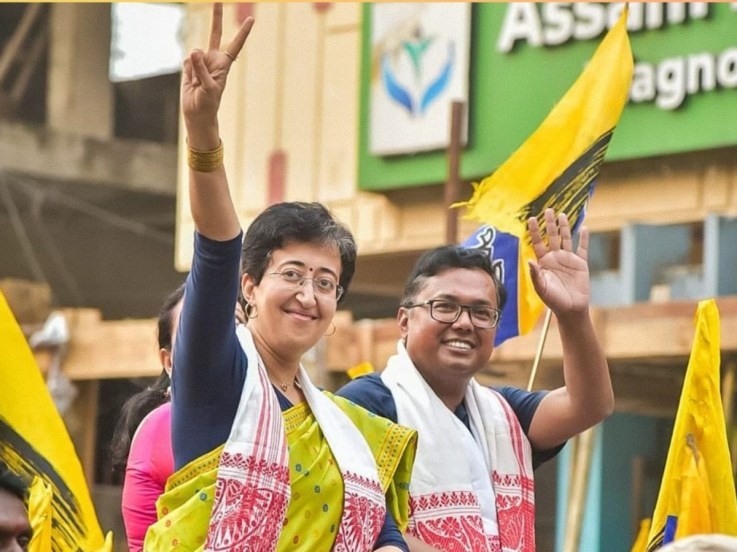 delhi cm atishi marlena saree looks