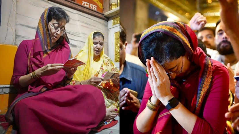 Atishi offers prayers at Hanuman temple