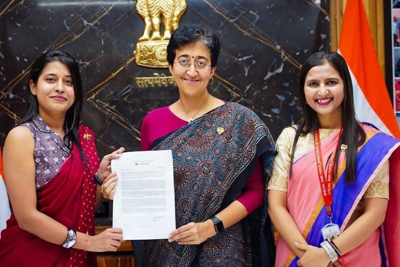 delhi cm atishi marlena saree looks