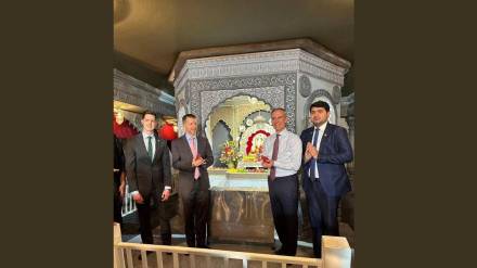 US Ambassador HE Eric Garcetti and Consul General Mike Hankey visited mumbai keshav ji naik chawls ganeshotsav