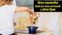 Kitchen Jugaad : किचनच्या तेलकट, चिकट झालेल्या टाइल्स काही मिनिटांत करा चकाचक; वापरा फक्त 3 ‘या’ सोप्या ट्रिक्स