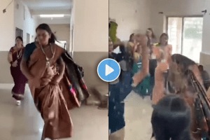 Teacher running towards classroom to resolve fight students gave surprise viral video