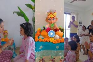 urmila and adinath kothares daughter jiza create bal ganesh from toys