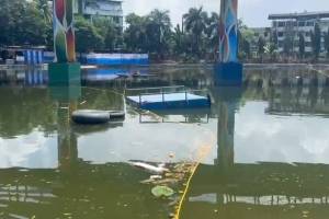 ganesha devotee drowned in the lake during immersion at virar