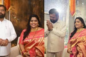 vishakha subhedar visits cm eknath shinde and house for ganesh Utsav