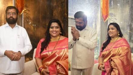 vishakha subhedar visits cm eknath shinde and house for ganesh Utsav