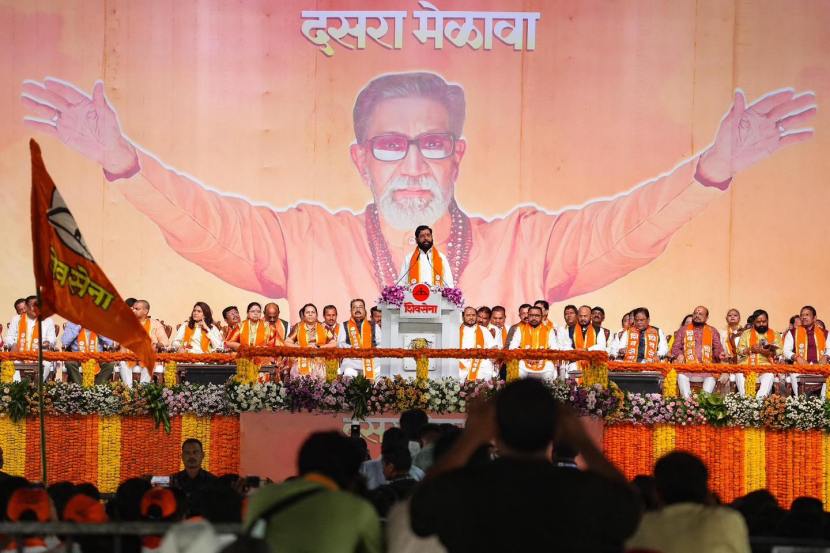 Shivsena Dasara Melava Aazad Maidan 2024 Photos, eknath shinde speech 