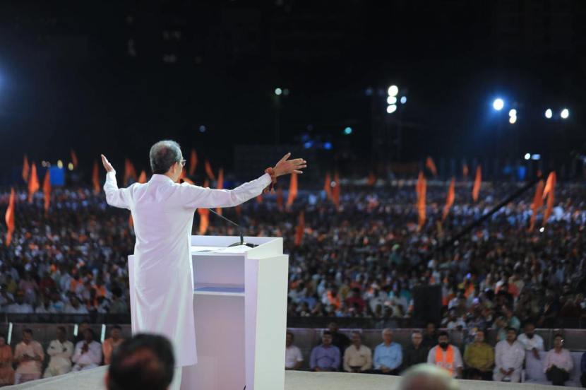 shivsena ubt dasara melava 2024, uddhav thackeray speech, dasra melava photos