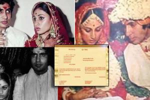 amitabh bachchan and wife Jaya Bachchan 51 year old wedding card