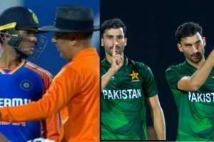 IND vs PAK Abhishek Sharma and Pakistani Bowler Fights Indian Batter Gives Death Stare After Fiery Send Off Watch Video