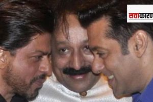 Baba Siddique with Salman Khan and Shahrukh Khan iftar party