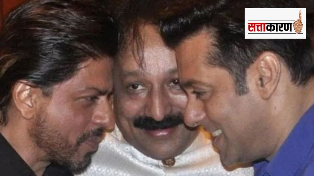 Baba Siddique with Salman Khan and Shahrukh Khan iftar party