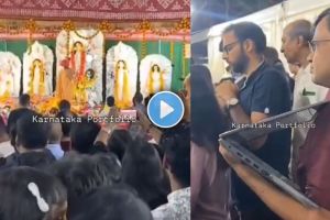 Bengaluru man trolled for attending work meeting on laptop during Durga Puja pandal visit