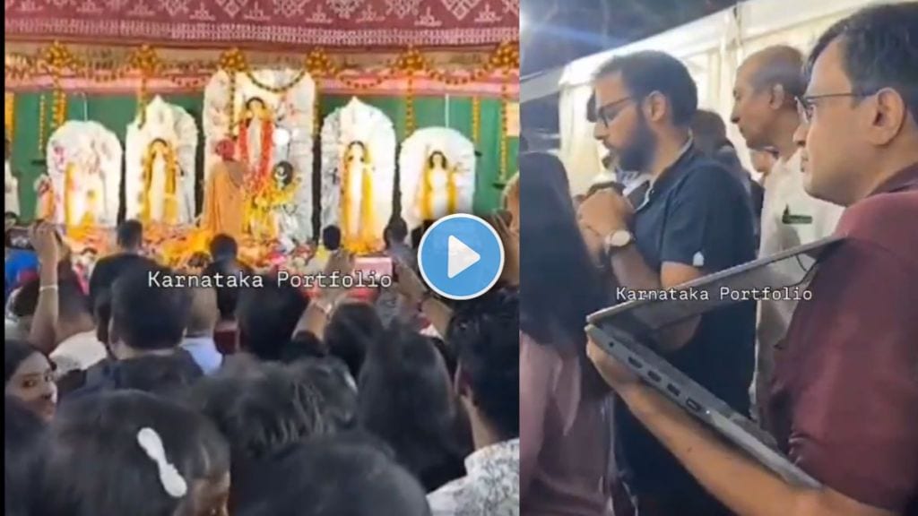 Bengaluru man trolled for attending work meeting on laptop during Durga Puja pandal visit