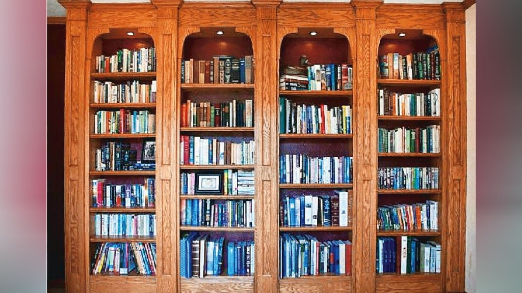 Loksatta lokrang Home design A bookcase on the wall of the house