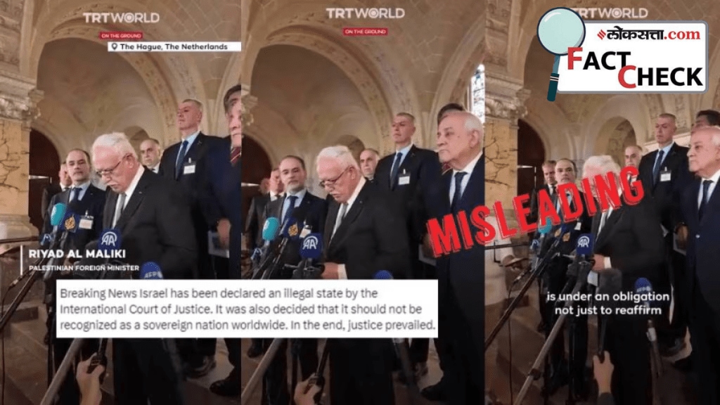 Fact check icj did not declare israel an illegal state Old Video Viral With Misleading Claims