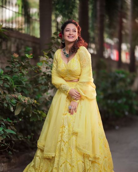 Girija Prabhu Yellow Lehenga Look