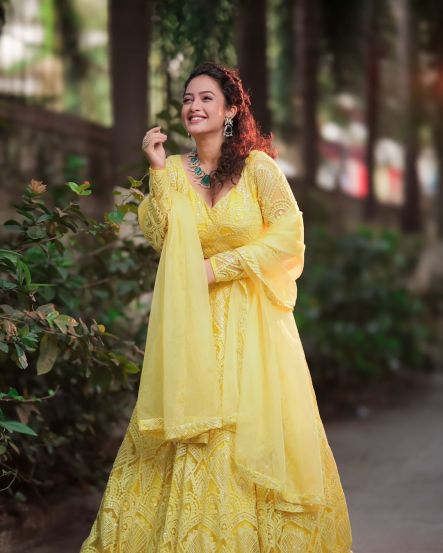 Girija Prabhu Yellow Lehenga Look