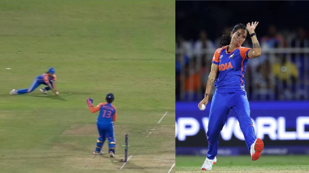 IND W vs AUS W Radha Yadav Took Stunning Catch as Renuka Singh Took 2 Wickets India vs Australia Watch Video