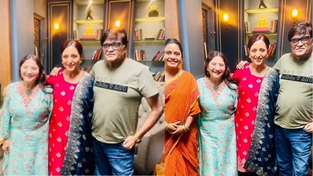 Kishori Shahane, Ashok Saraf and Nivedita Saraf great meet photo viral