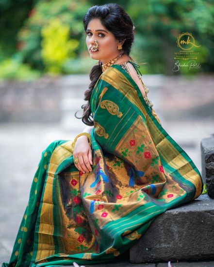 Navratri 2024 Green Saree Look