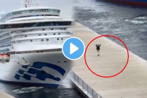 Viral video news of man went to travel in a ship but you see what happened next