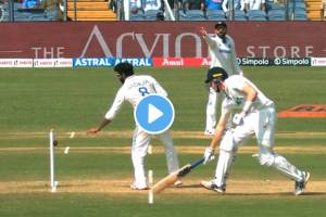 IND vs NZ Ravindra Jadeja cleverly run out William O Rourke in Pune test