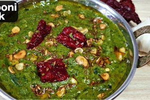 Palak Lasooni Recipe in marathi palak recipe in marathi