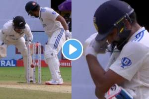 IND vs NZ 1st Test Match Updates Rohit Sharma in shock after unlucky bowled video viral