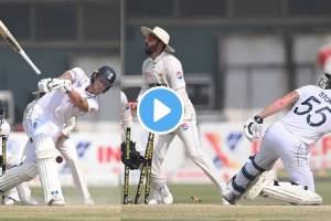 PAK vs ENG Ben Stokes loses bat gets stumped during Pakistan vs England 2nd test match video viral